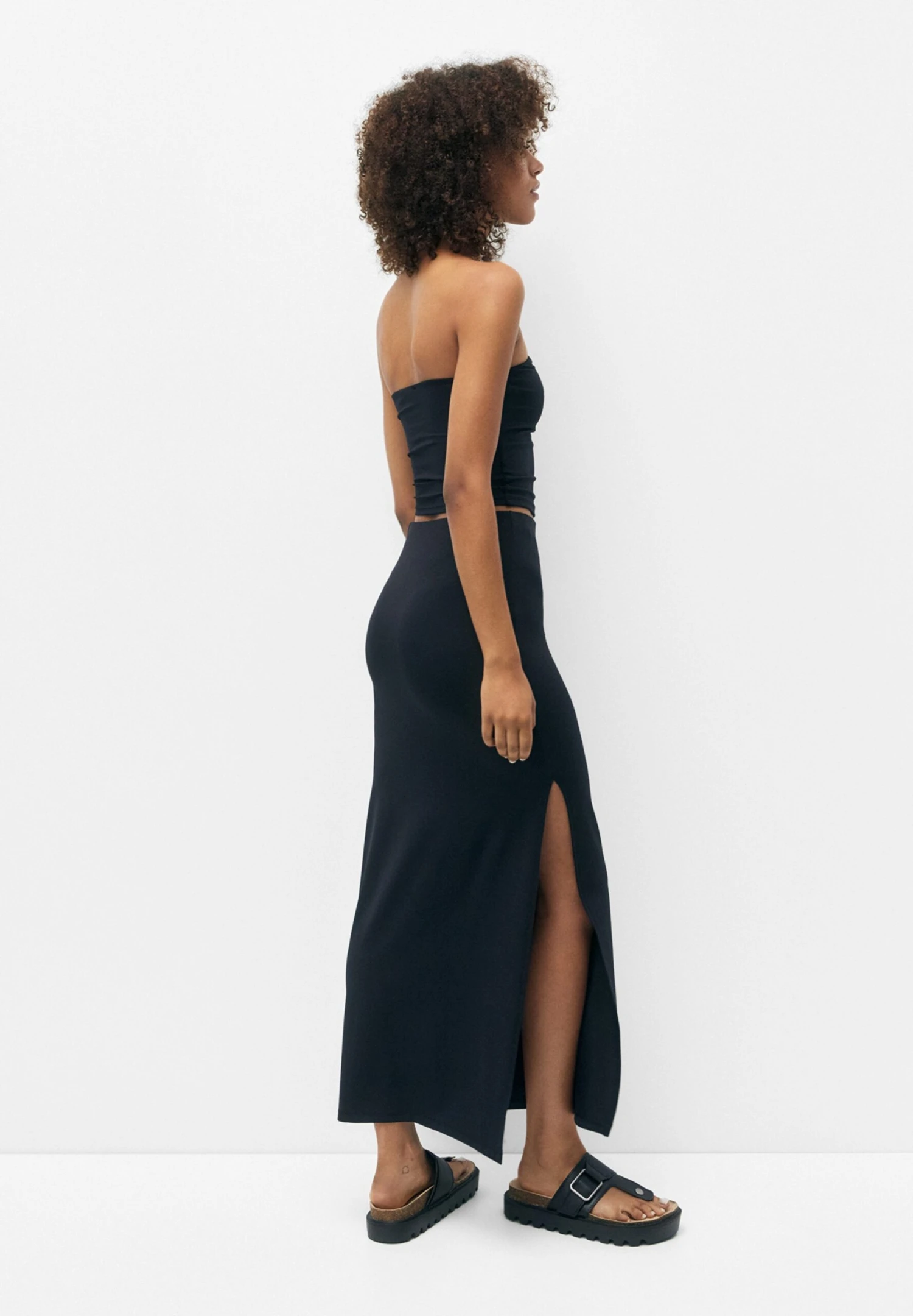 PULL & BEAR Basic-Midi - Kokerrok - Black - Afbeelding 2