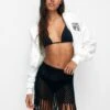 PULL & BEAR With Fringing - A-Lijn Rok - Black