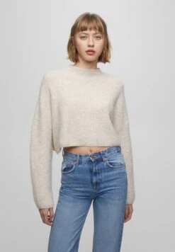 PULL & BEAR Trui - Mottled Beige
