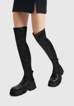 PULL & BEAR Overknee Laarzen - Black