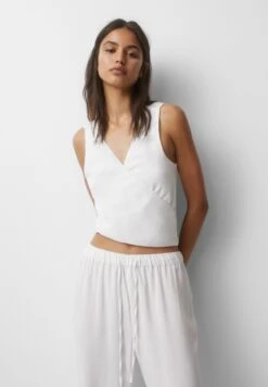 PULL & BEAR Rustic Multiway Surplice- Top - White