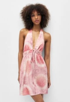 PULL & BEAR Short Tie Dye Halter- Jurk - Pink