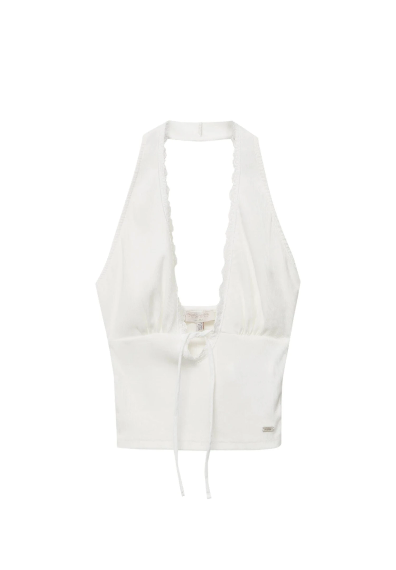 PULL & BEAR Halter Crop - Top - White - Afbeelding 6