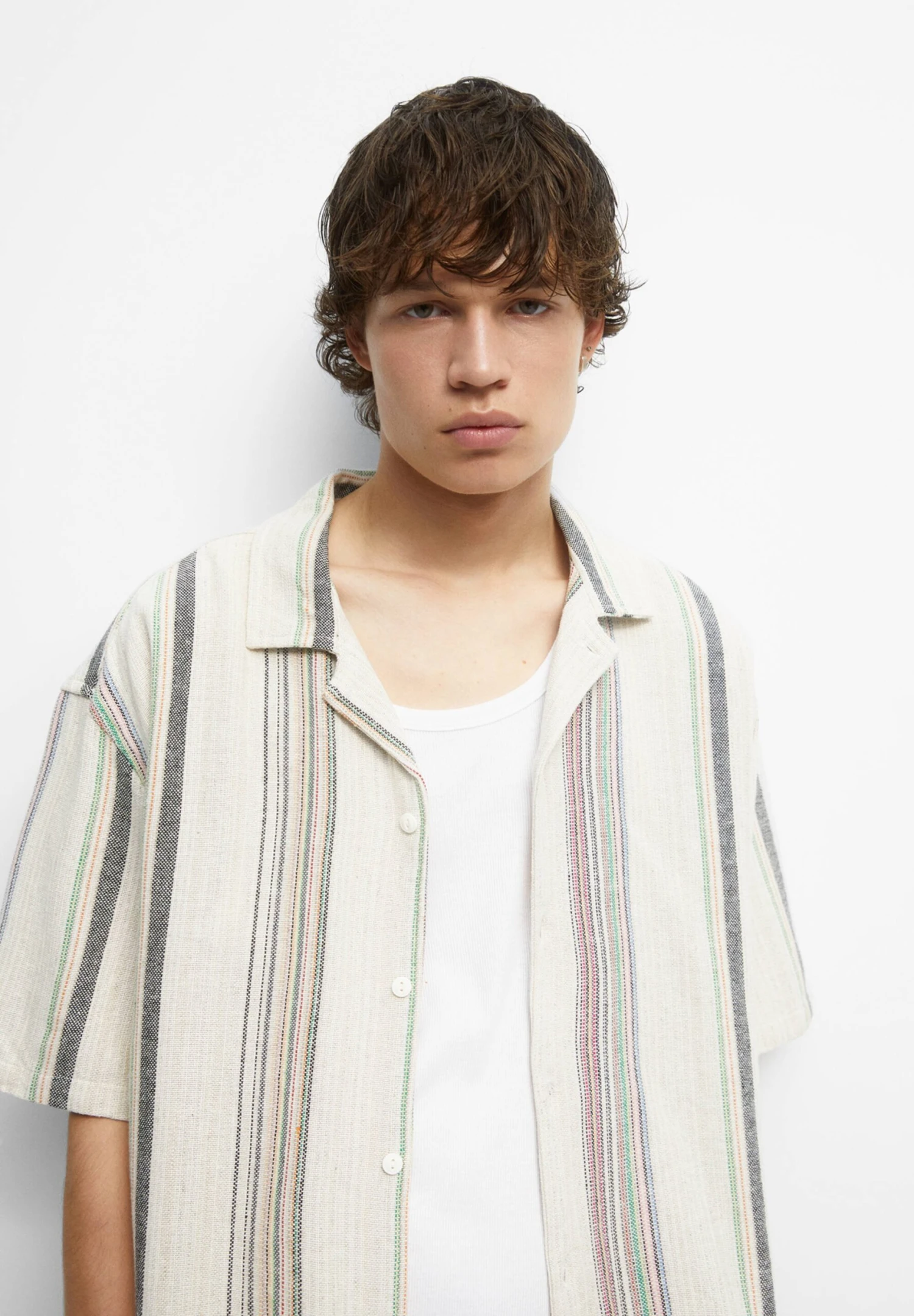 PULL & BEAR Short Sleeve Rustic - Overhemd - Beige - Afbeelding 6