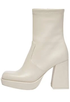 PULL & BEAR Enkellaarsjes Met Plateauzool - Nude