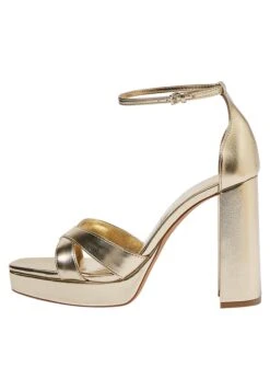 PULL & BEAR Criss-Cross - Sandalen Met Plateauzool - Gold Coloured