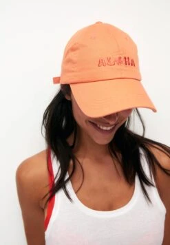 PULL & BEAR Embroidered Slogan - Pet - Orange