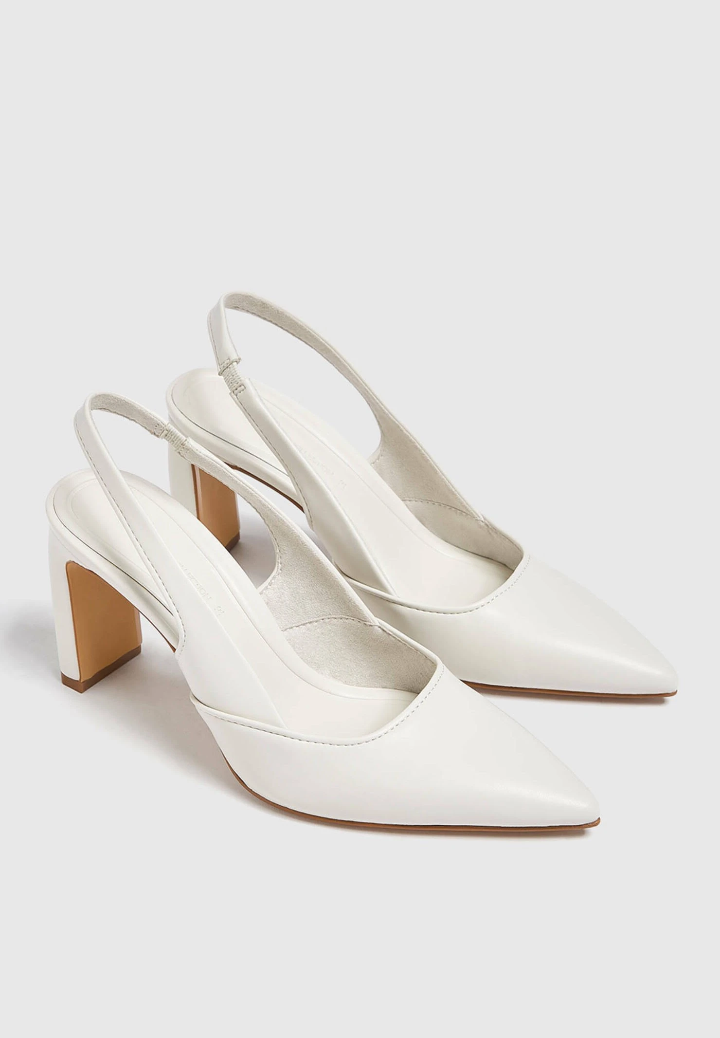 PULL & BEAR Heeled Slingback- Hoge Hakken - White - Afbeelding 3
