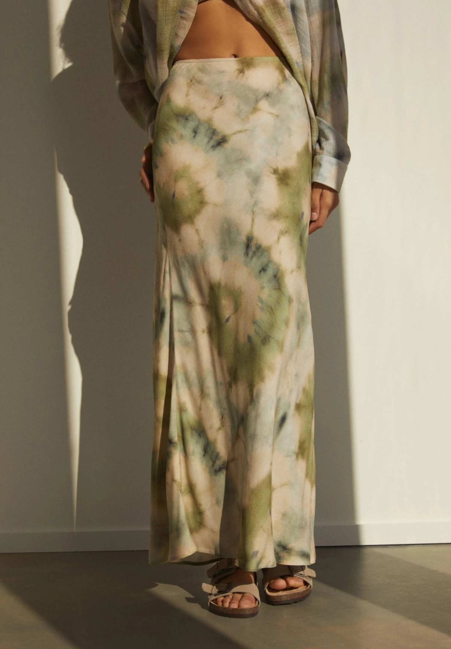 PULL & BEAR Basic Print Long - Maxirok - Green - Afbeelding 5