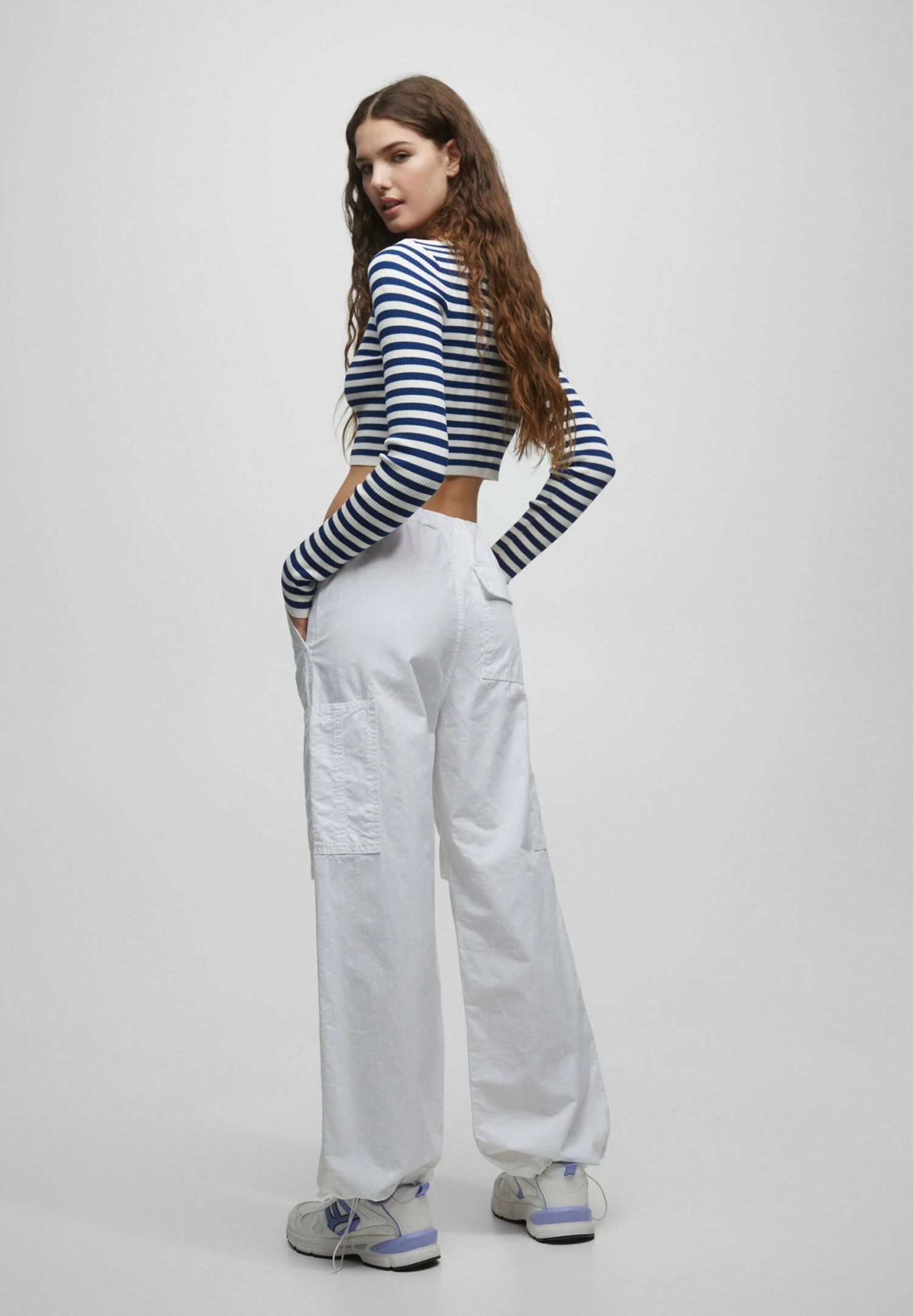 PULL & BEAR Parachute With Pockets - Broek - White - Afbeelding 3