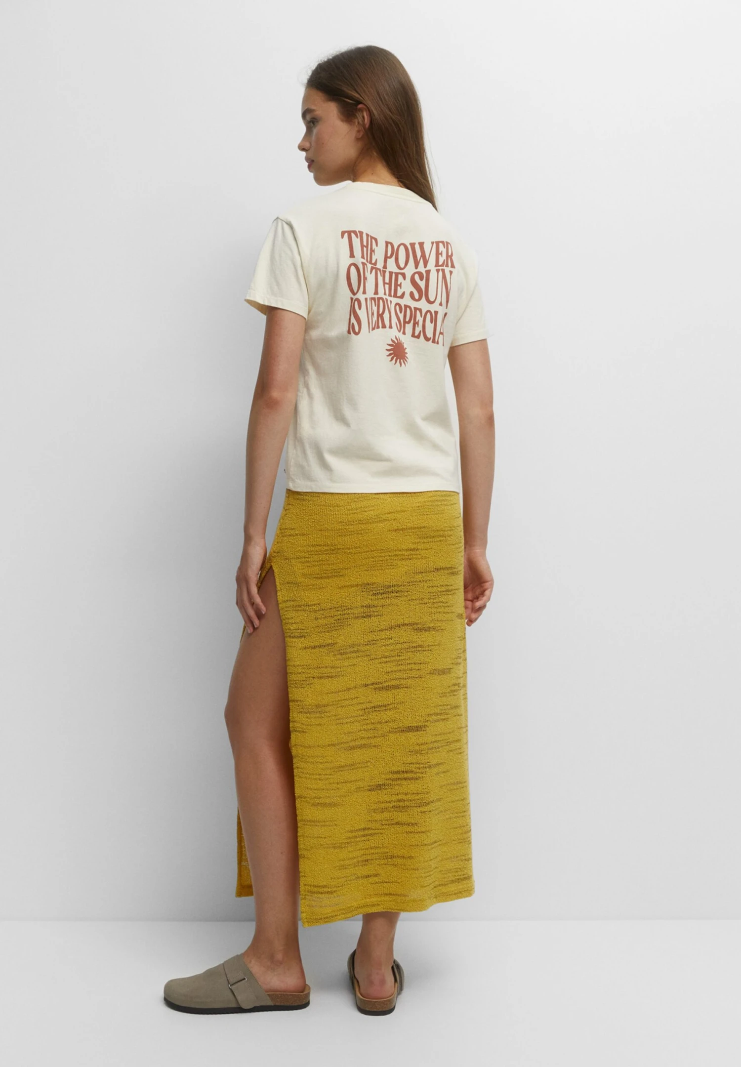 PULL & BEAR Power Of The Sun - T-Shirt Print - Beige - Afbeelding 3