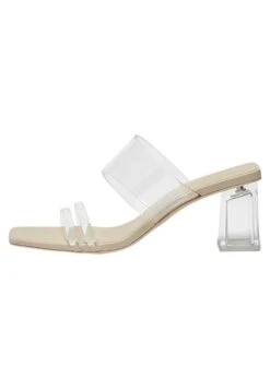 PULL & BEAR Vinyl - Muiltjes Met Hak - Light Brown