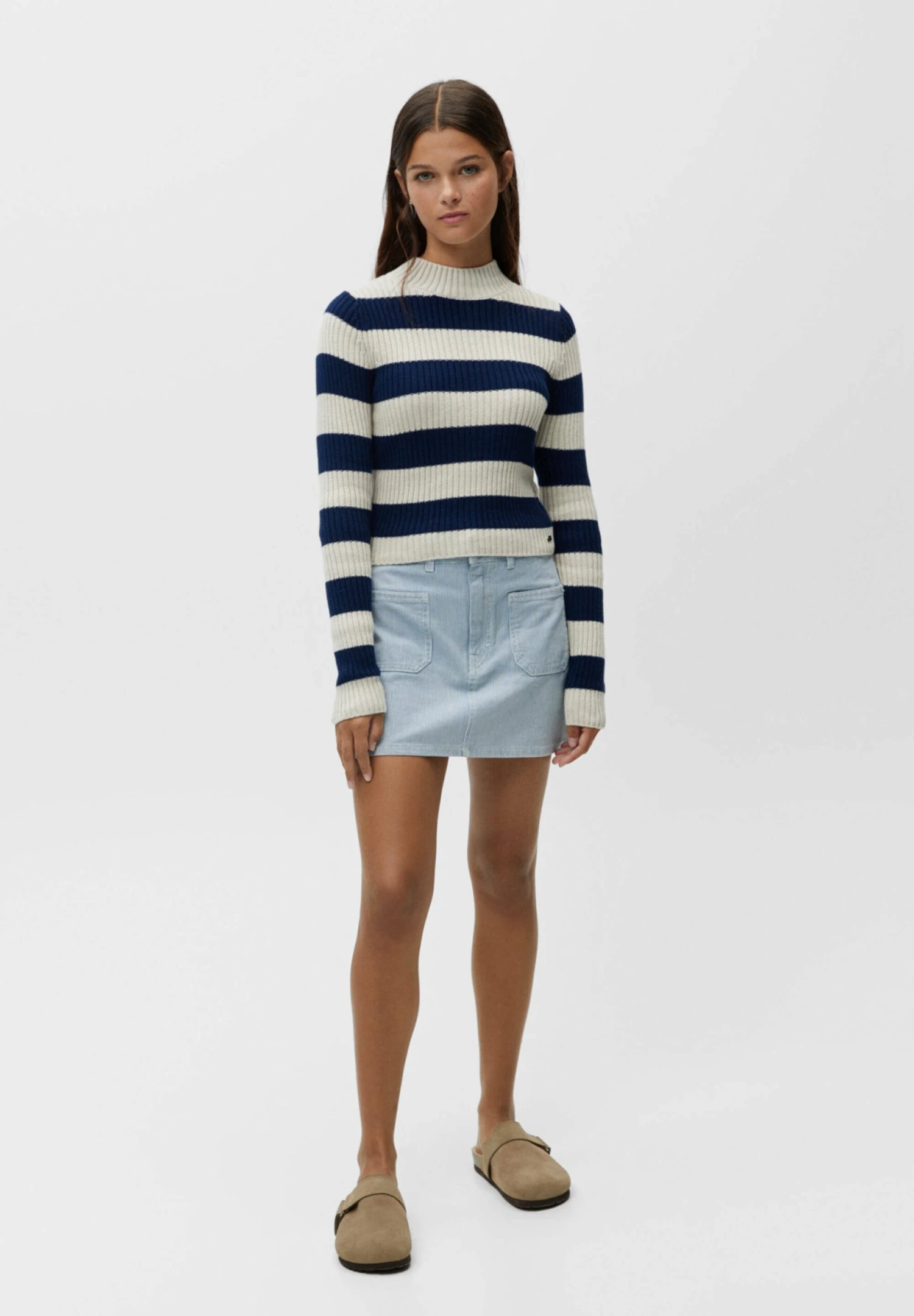 PULL & BEAR With Mock Neck Collar - Trui - Mottled Beige - Afbeelding 2