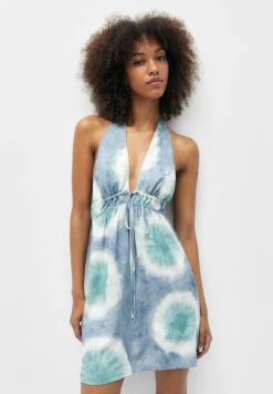 PULL & BEAR Short Tie Dye Halter- Jurk - Blue