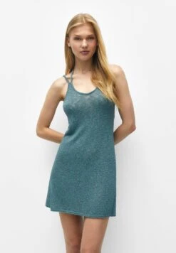 PULL & BEAR Short- Gebreide Jurk - Mottled Green