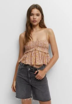 PULL & BEAR Floral Print - Top - Light Pink