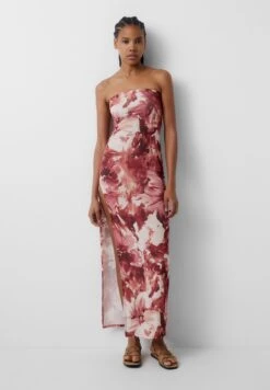 PULL & BEAR Long Floral - Maxi-Jurk - Dark Red