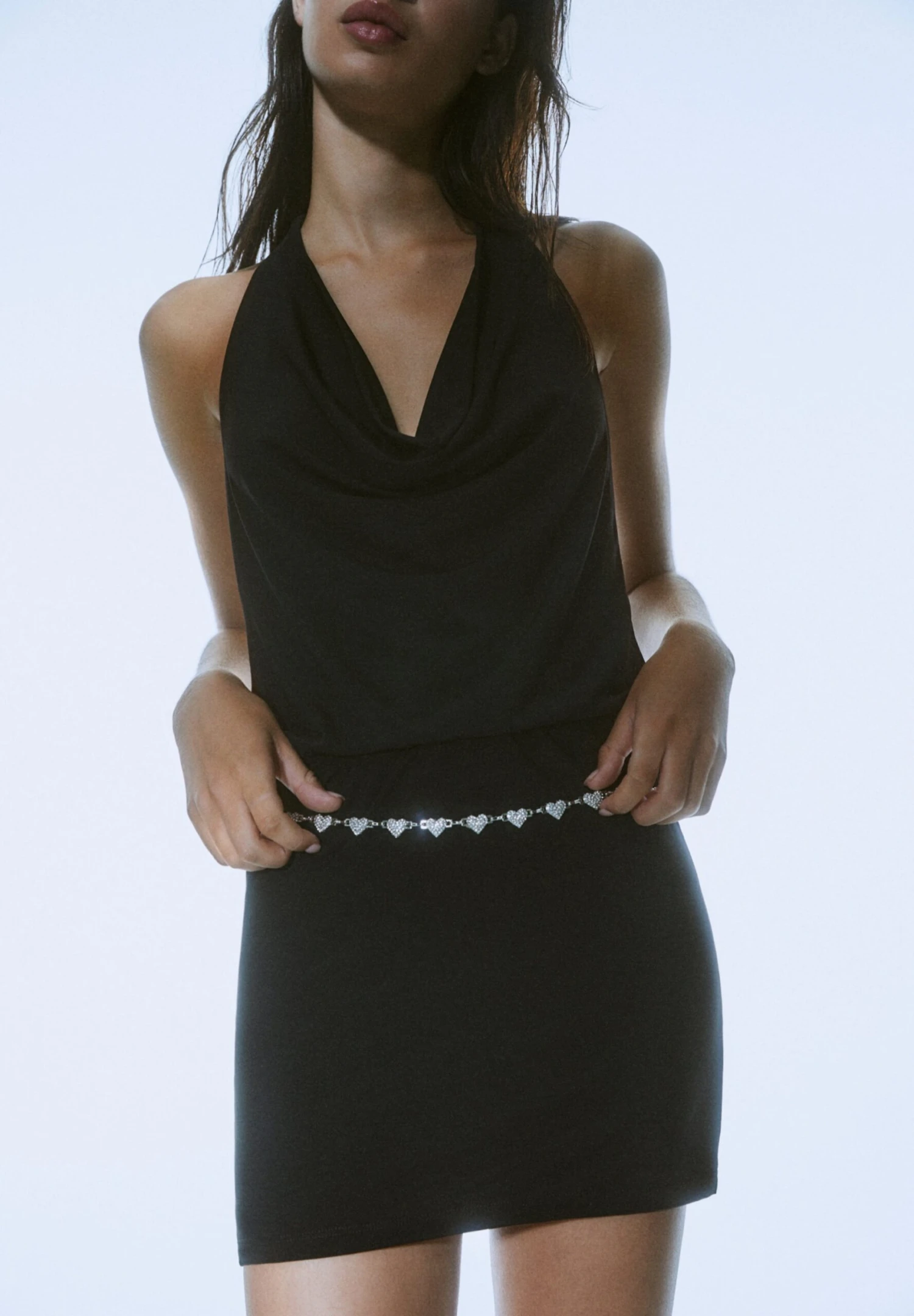 PULL & BEAR Heart Link- Riem - Silver Coloured