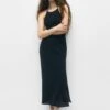PULL & BEAR Strappy Halter - Maxi-Jurk - Black