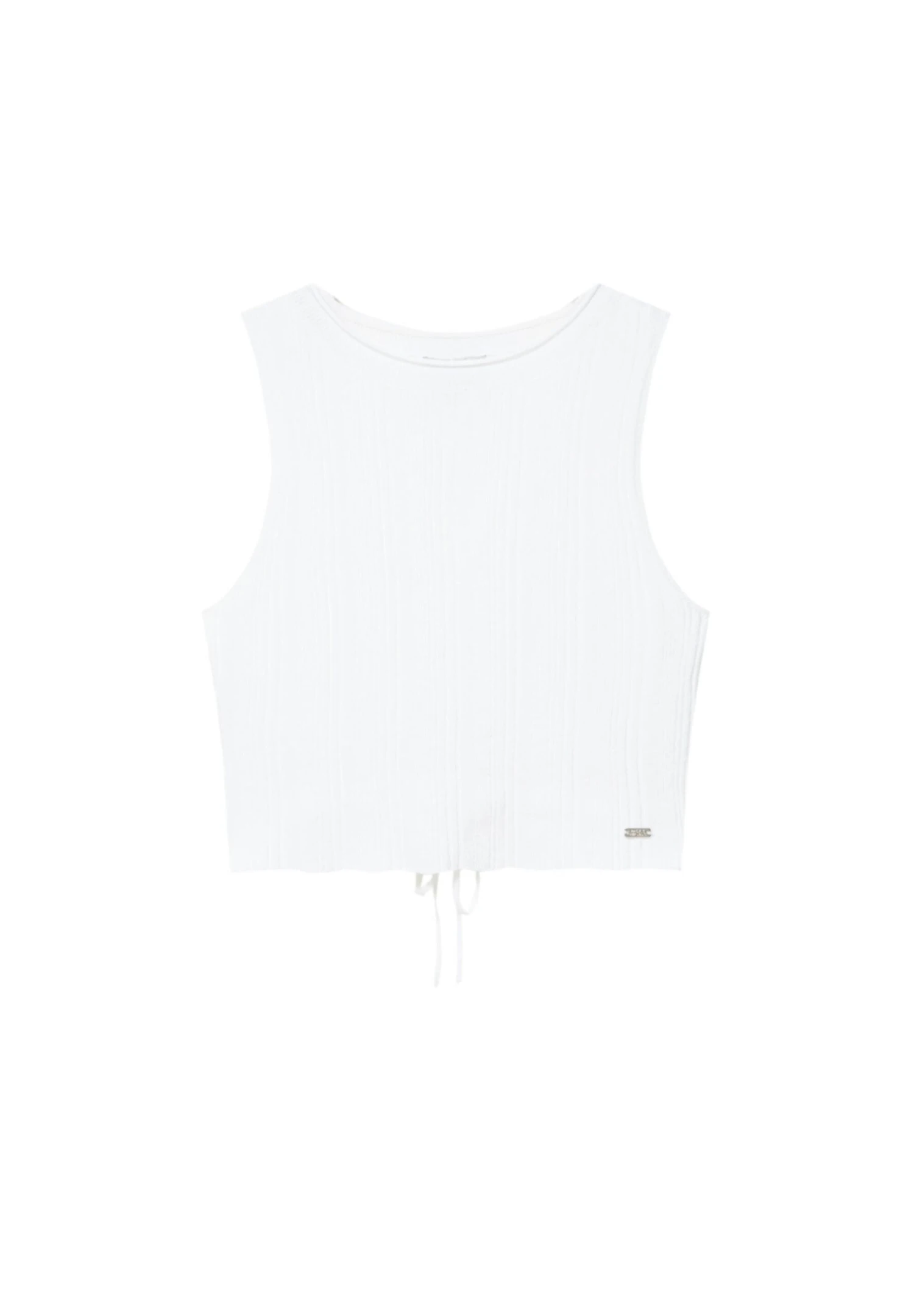 PULL & BEAR With Back Belt Detail Tank - Top - White - Afbeelding 6