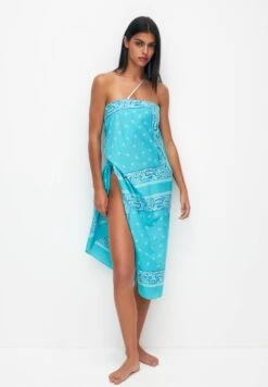 PULL & BEAR Printed Bandana-Style Sarong - Strandaccessoire - Blue