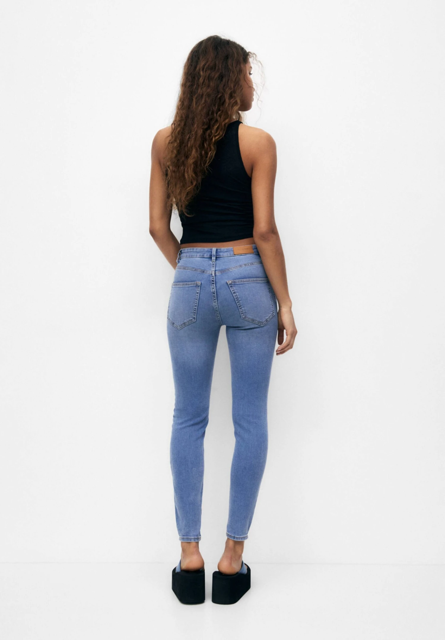 PULL & BEAR High Waisted - Jeans Skinny Fit - Blue Denim - Afbeelding 3