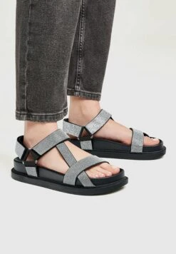 PULL & BEAR With Rhinestones - Sandalen Met Plateauzool - Black