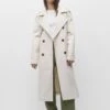 PULL & BEAR Basic- Trenchcoat - Mottled Beige