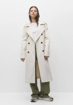 PULL & BEAR Basic- Trenchcoat - Mottled Beige