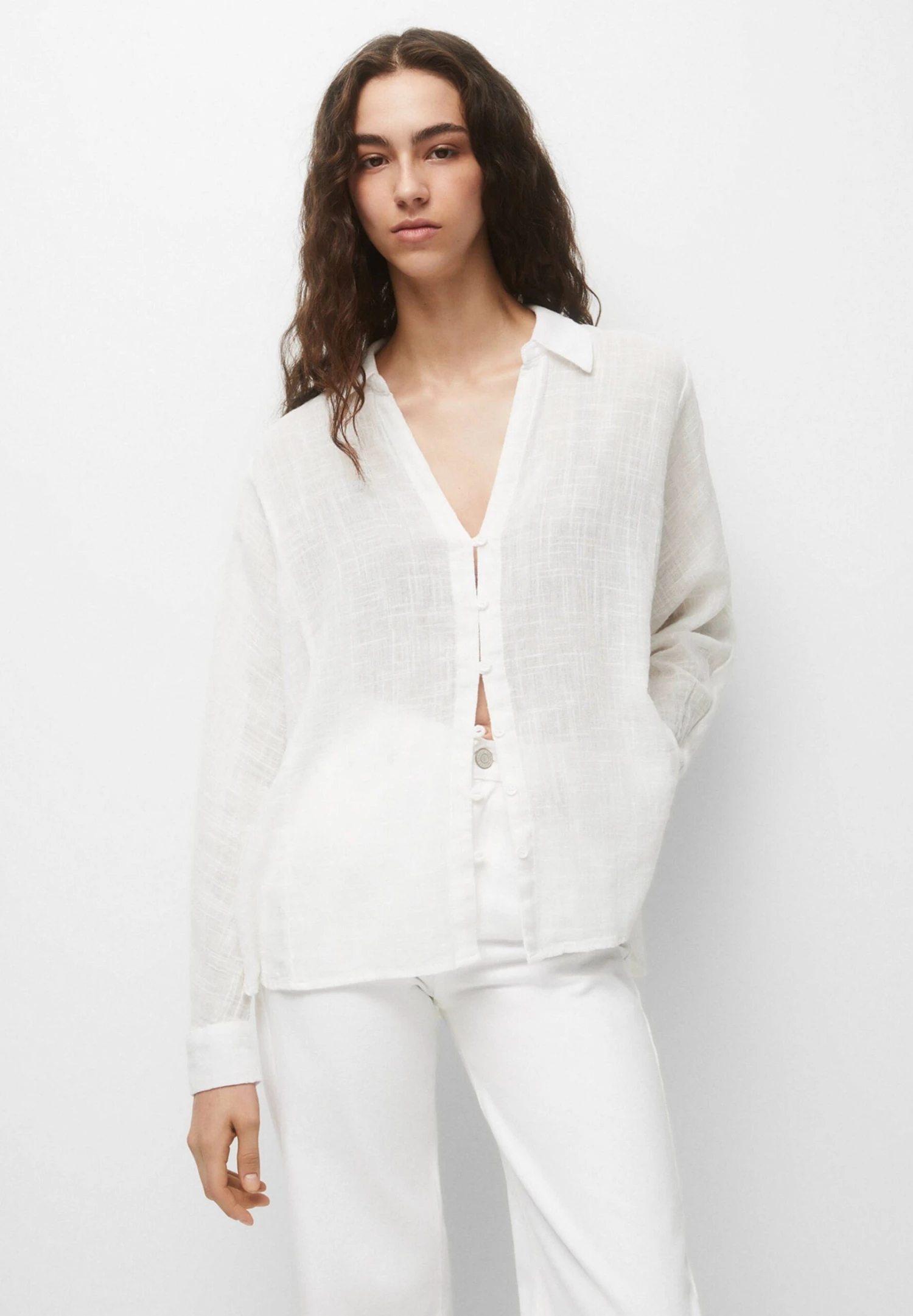 PULL & BEAR Rustic- Overhemdblouse - White