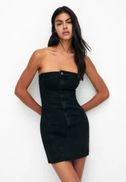 PULL & BEAR Spijkerjurk - Black