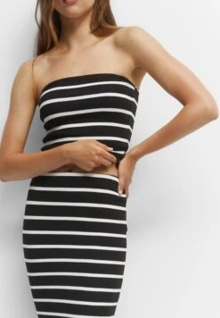 PULL & BEAR Long Striped - Maxirok - Black