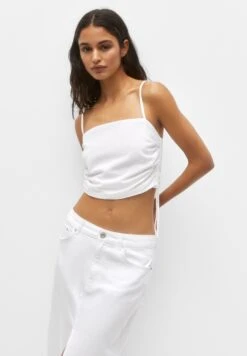 PULL & BEAR Rustic Corset- Top - White