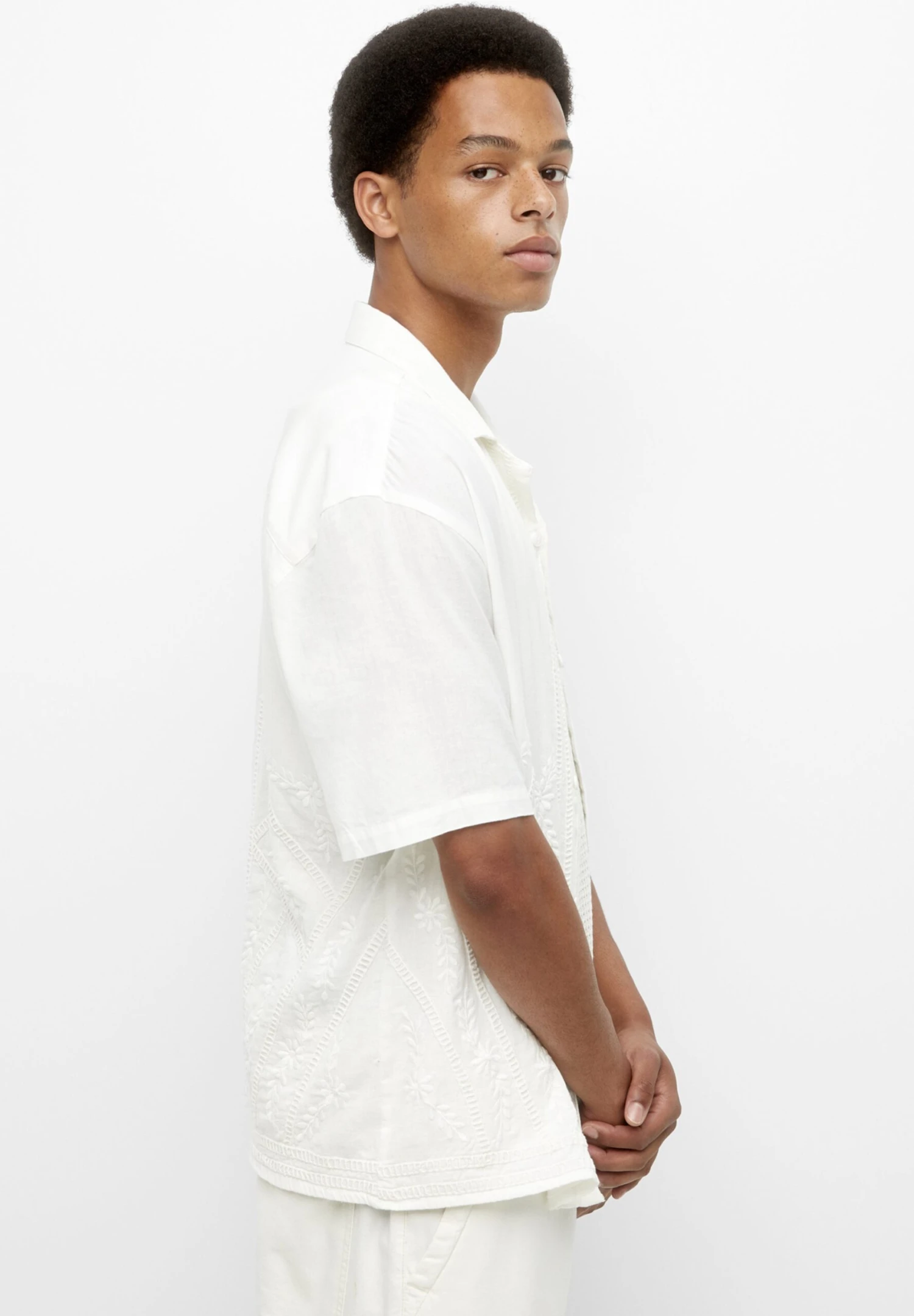 PULL & BEAR With Embroidered Detail - Overhemd - White - Afbeelding 6