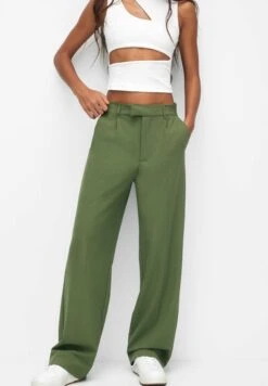 PULL & BEAR Darted Smart - Broek - Green