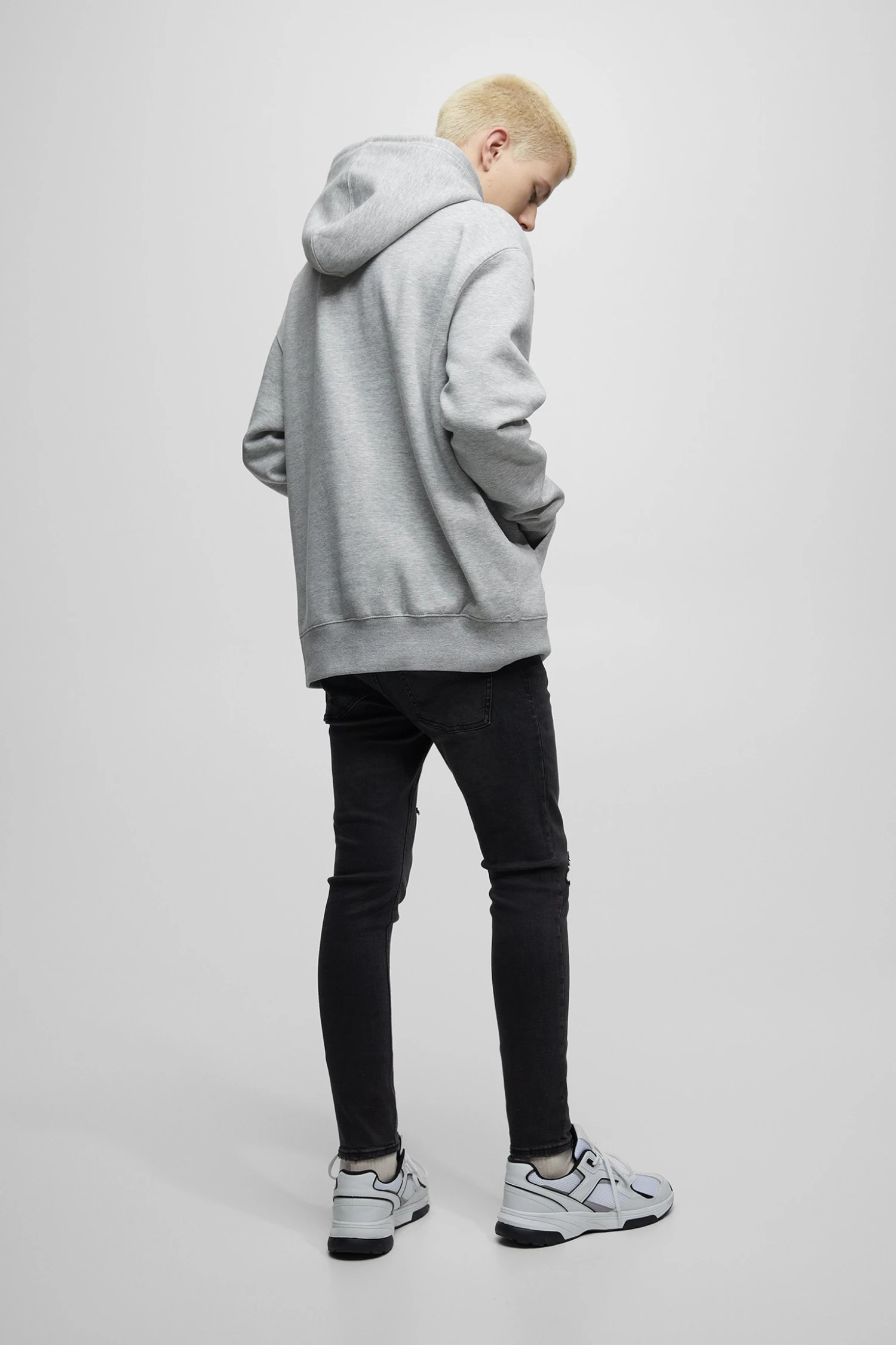 PULL & BEAR Basic - Hoodie - Grey - Afbeelding 3