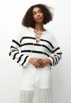 PULL & BEAR Striped Corset - Trui - White