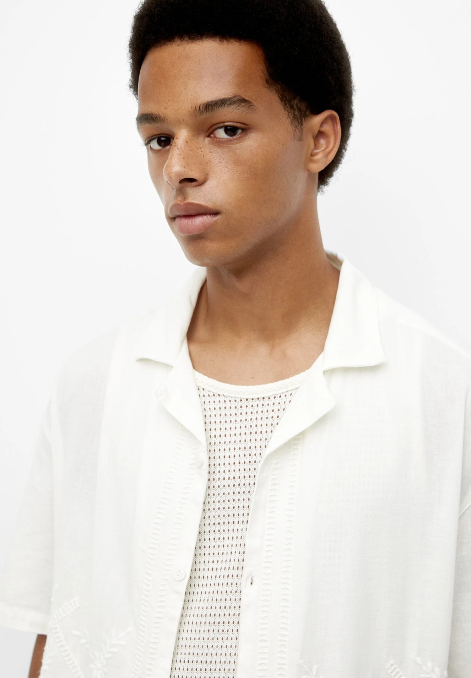 PULL & BEAR With Embroidered Detail - Overhemd - White - Afbeelding 4