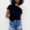 PULL & BEAR Mom-Fit - Jeansshort - Blue Denim