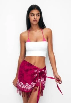 PULL & BEAR Sarong Palm Trees - Strandaccessoire - Pink
