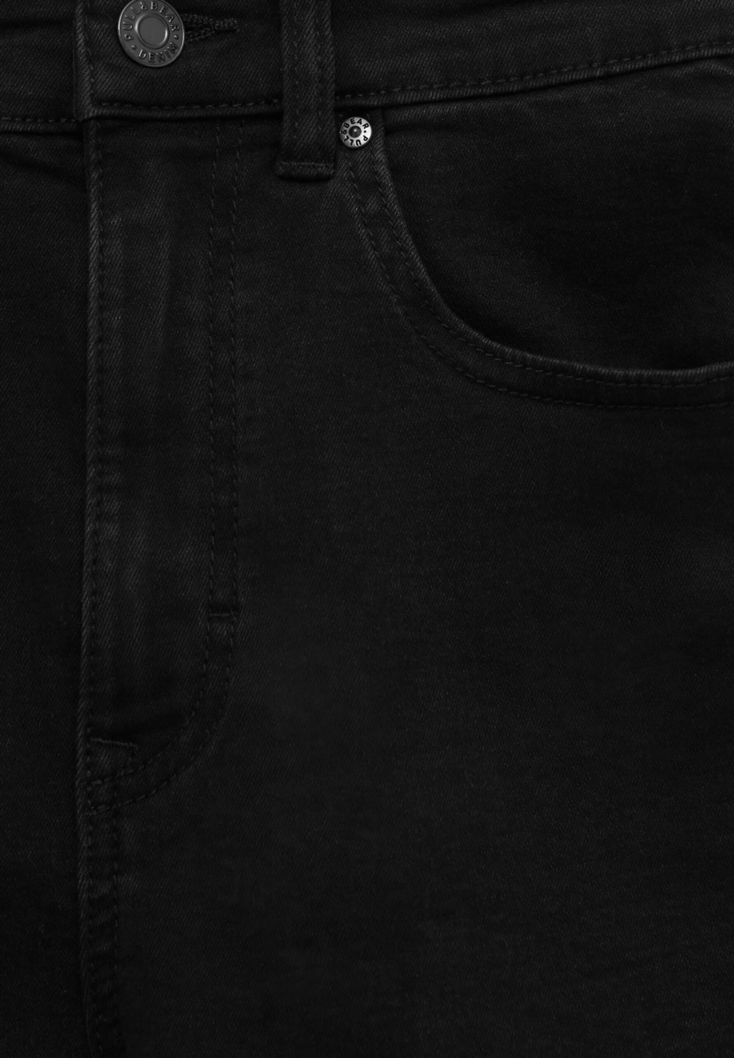 PULL & BEAR High Waist- Jeansshort - Mottled Black - Afbeelding 7