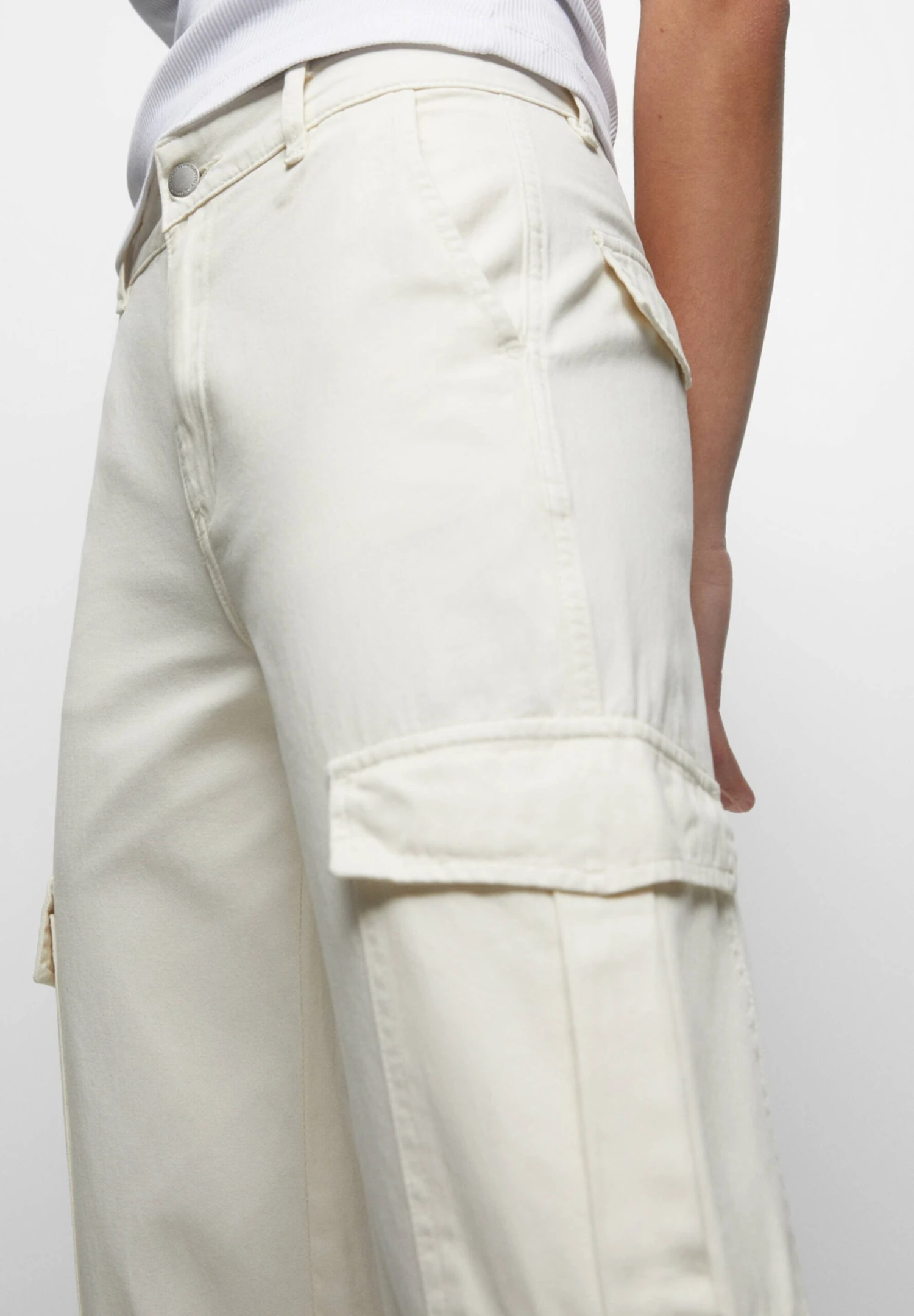 PULL & BEAR Pocket- Cargobroek - Off White - Afbeelding 4