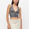 PULL & BEAR Halter Crop - Top - Grey
