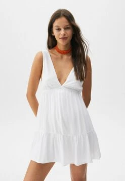 PULL & BEAR Wide Strap - Jurk - White
