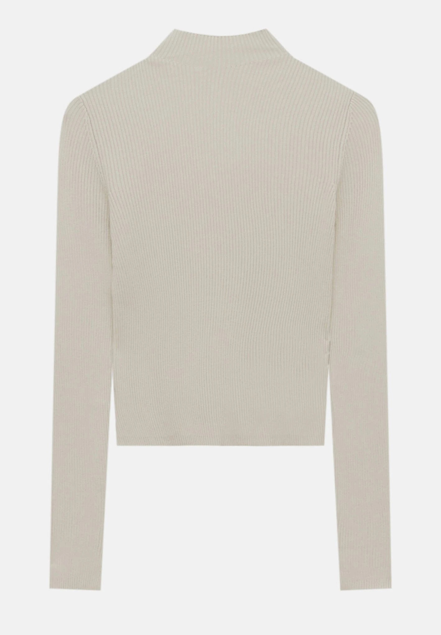 PULL & BEAR Basic Mock NeckWith Slits - Longsleeve - Offwhite - Afbeelding 5