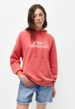 PULL & BEAR One Goal Slogan - Hoodie - Coral