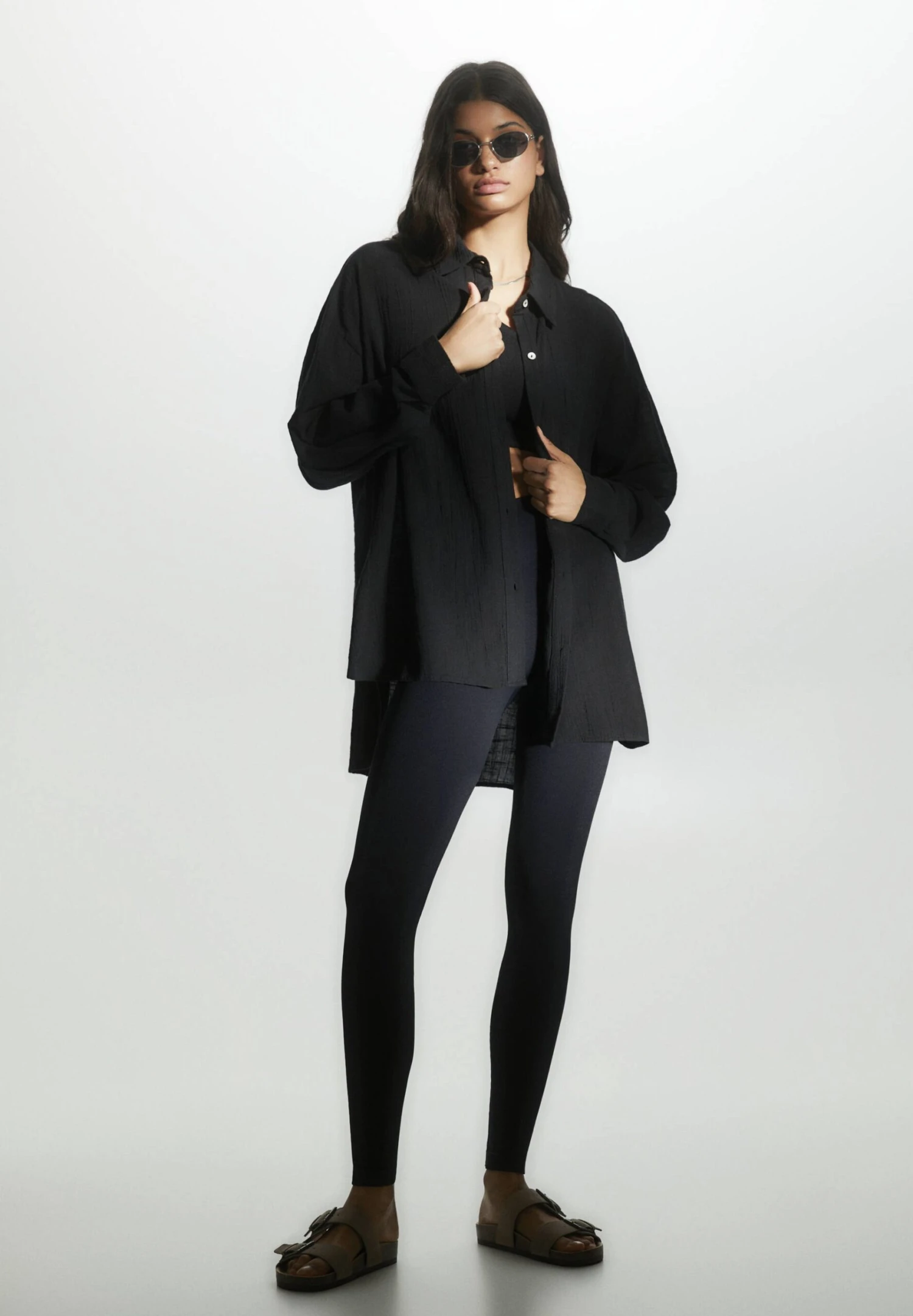 PULL & BEAR Rustic Oversized- Overhemdblouse - Black - Afbeelding 5