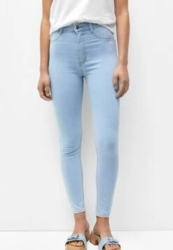 PULL & BEAR High-Waist - Jeans Skinny Fit - Light Blue Denim