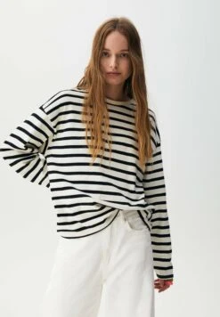 PULL & BEAR Basic - Longsleeve - Mottled Black