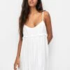 PULL & BEAR Embroidered Short - Jurk - White